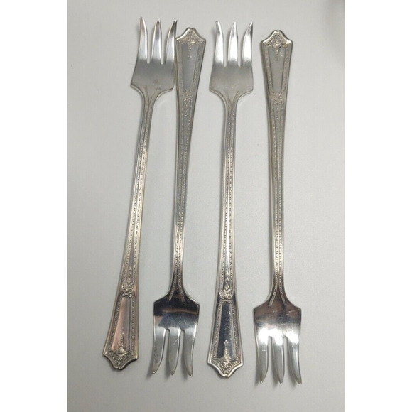 RC CO RCCO RC Company Silverplated Silverware Small Serving Forks 4 Pieces - Picture 1 of 6
